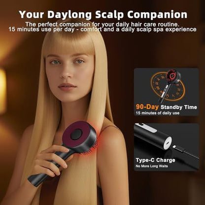 Hair Wand : The magic 3 in 1 Hair Growth Brush Electric Scalp Massager Oil Applicator High Frequency Comb, IPX7 Waterproof Portable Head Massager for Home & Travel