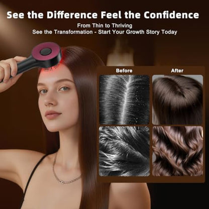 Hair Wand : The magic 3 in 1 Hair Growth Brush Electric Scalp Massager Oil Applicator High Frequency Comb, IPX7 Waterproof Portable Head Massager for Home & Travel