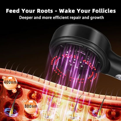 Hair Wand : The magic 3 in 1 Hair Growth Brush Electric Scalp Massager Oil Applicator High Frequency Comb, IPX7 Waterproof Portable Head Massager for Home & Travel