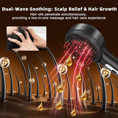 Hair Wand : The magic 3 in 1 Hair Growth Brush Electric Scalp Massager Oil Applicator High Frequency Comb, IPX7 Waterproof Portable Head Massager for Home & Travel